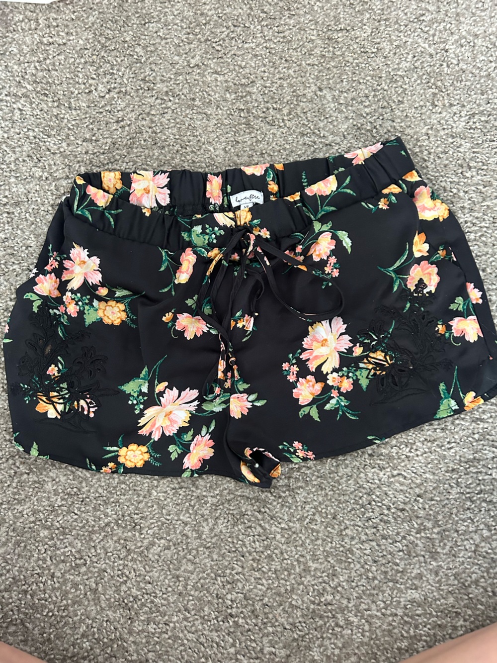 Black Floral Summery Shorts